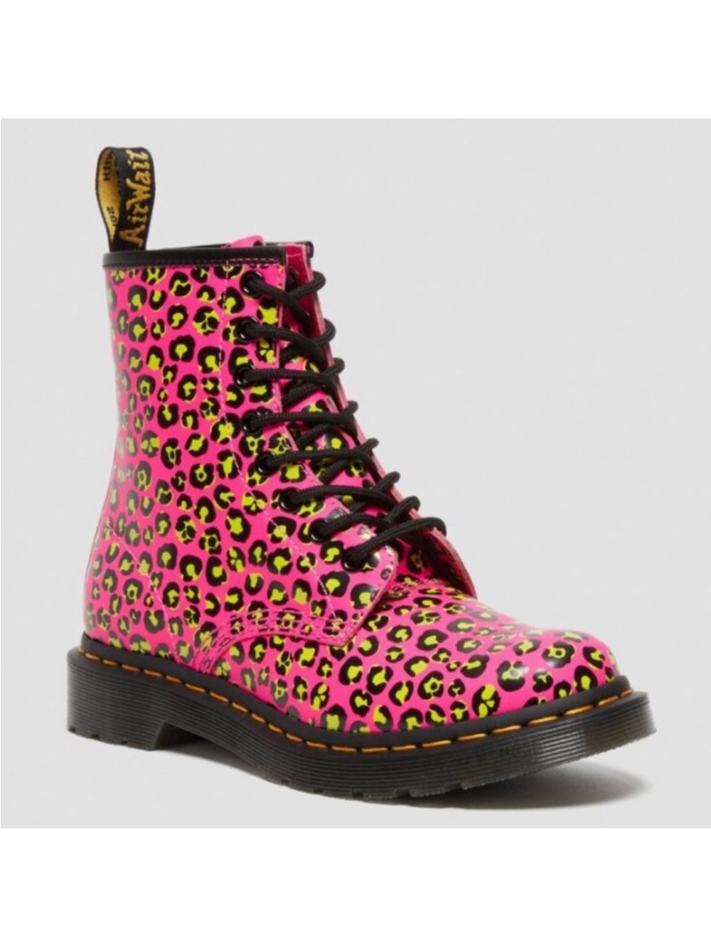 Dr. AirWair Martens 1460 LEOPARD SMOOTH LEATHER LACE UP BOOTS